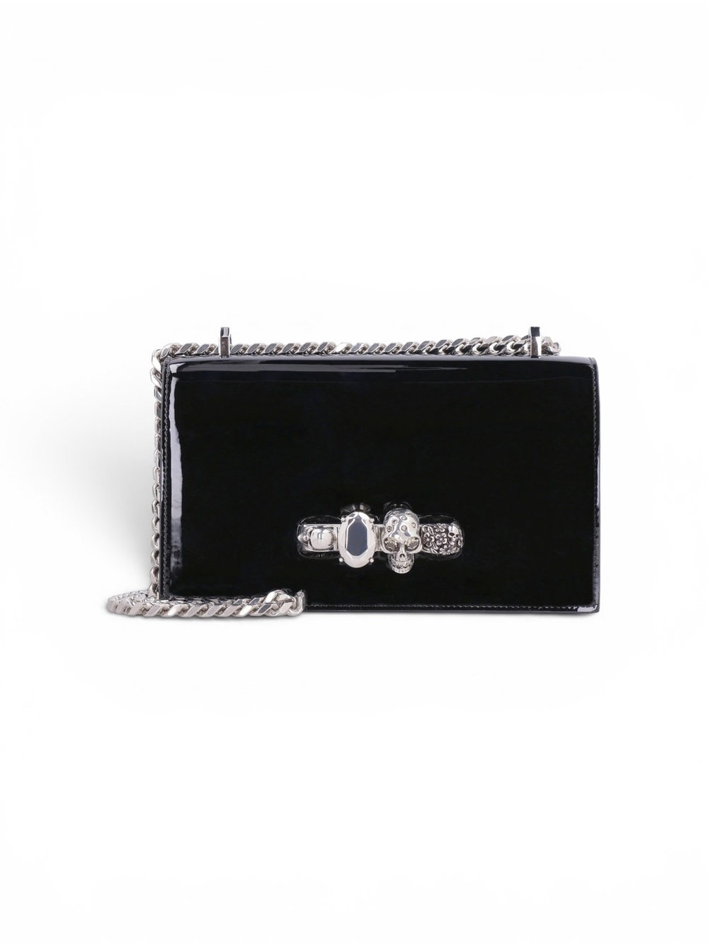 ALEXANDER MCQUEEN ‘Jeweled Satchel’ in Black Patent